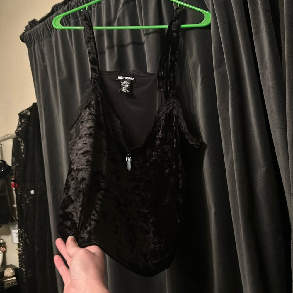 Hot Topic Black Velvet Tank Top
